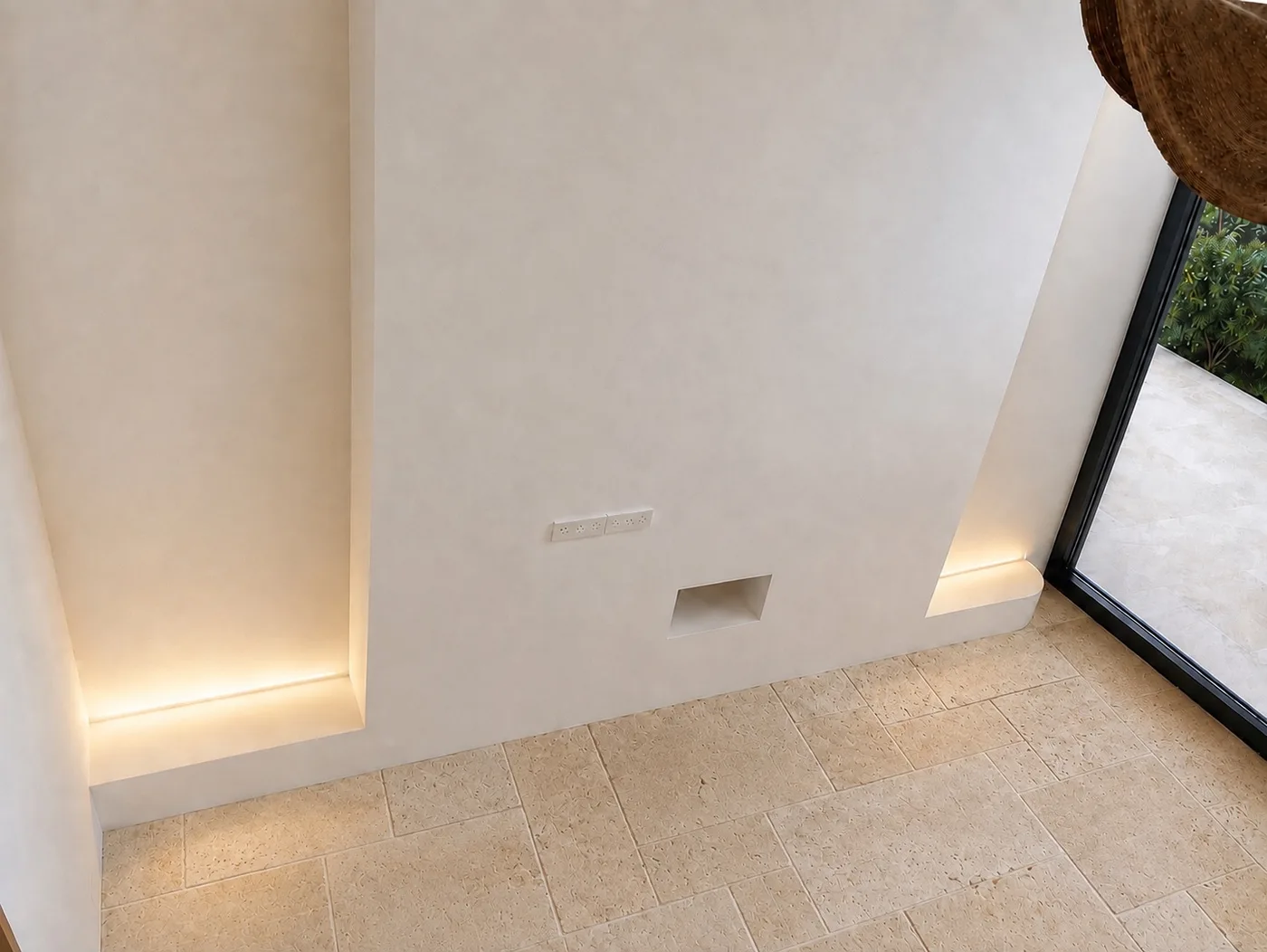 Aménagement mural en placo avec éclairage LED